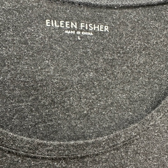 Eileen Fisher L Dark Gray Viscose Blend Top Shirt - Picture 4 of 5